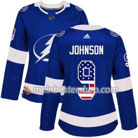 Tampa Bay Lightning Tyler Johnson 9 Adidas 2017-2018 Blau USA Flag Fashion Trikot Authentic - Dame